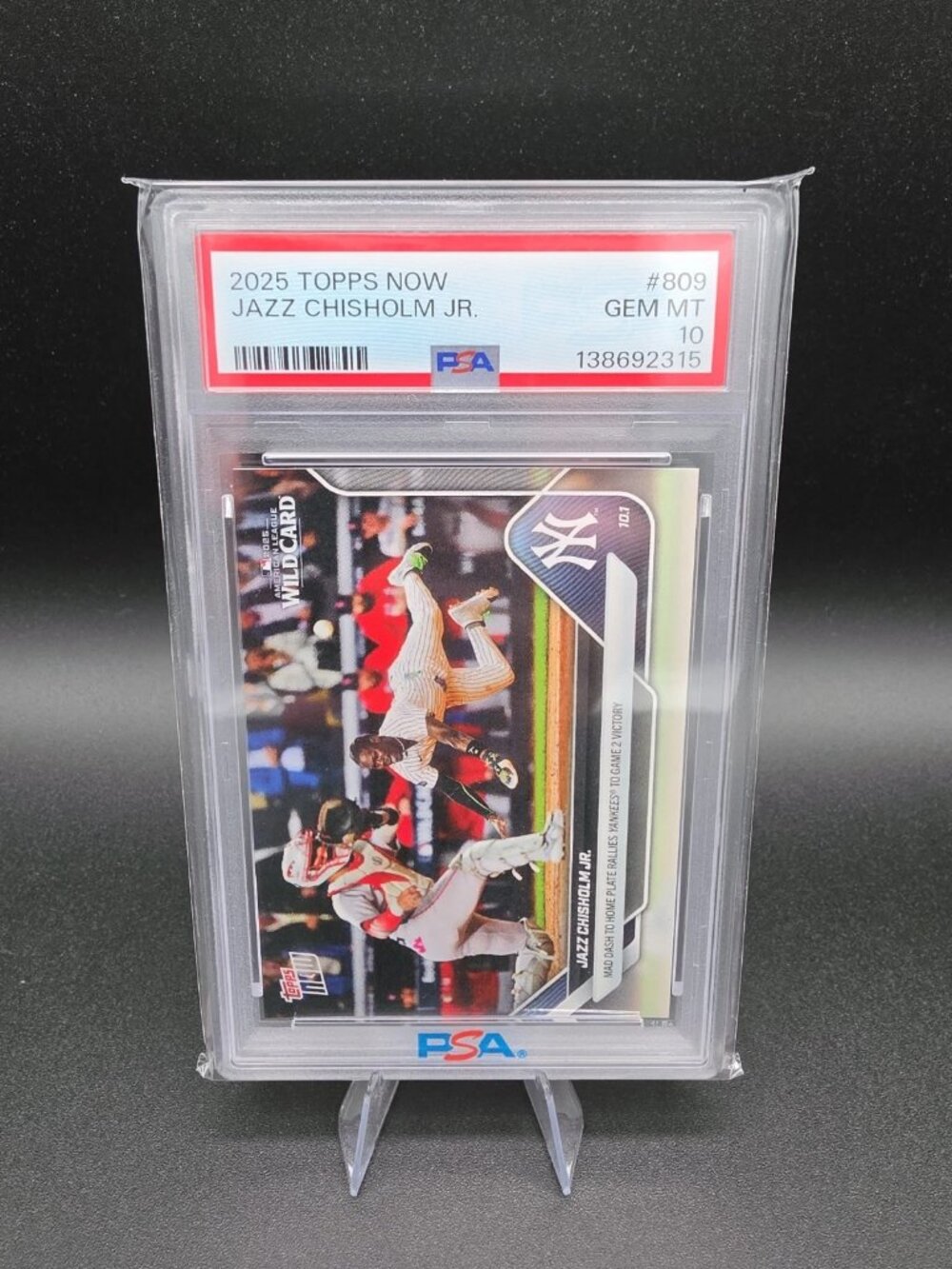 Jazz Chisholm Jr 2025 MLB Topps Now #809 New York Yankees AL Wild Card PSA 10